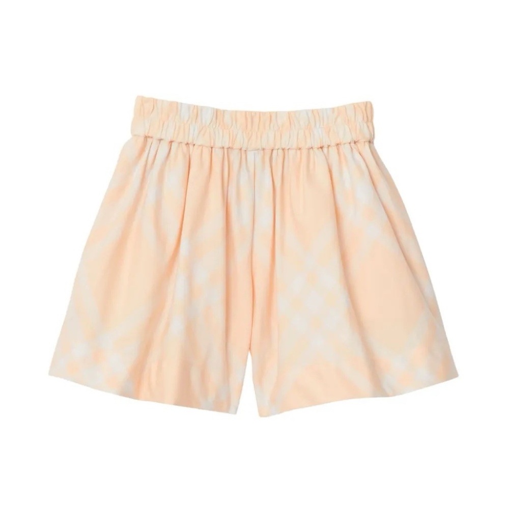 NWT Burberry Marcy Bias Check Shorts Kids Cotton in Peach Multiple Sizes